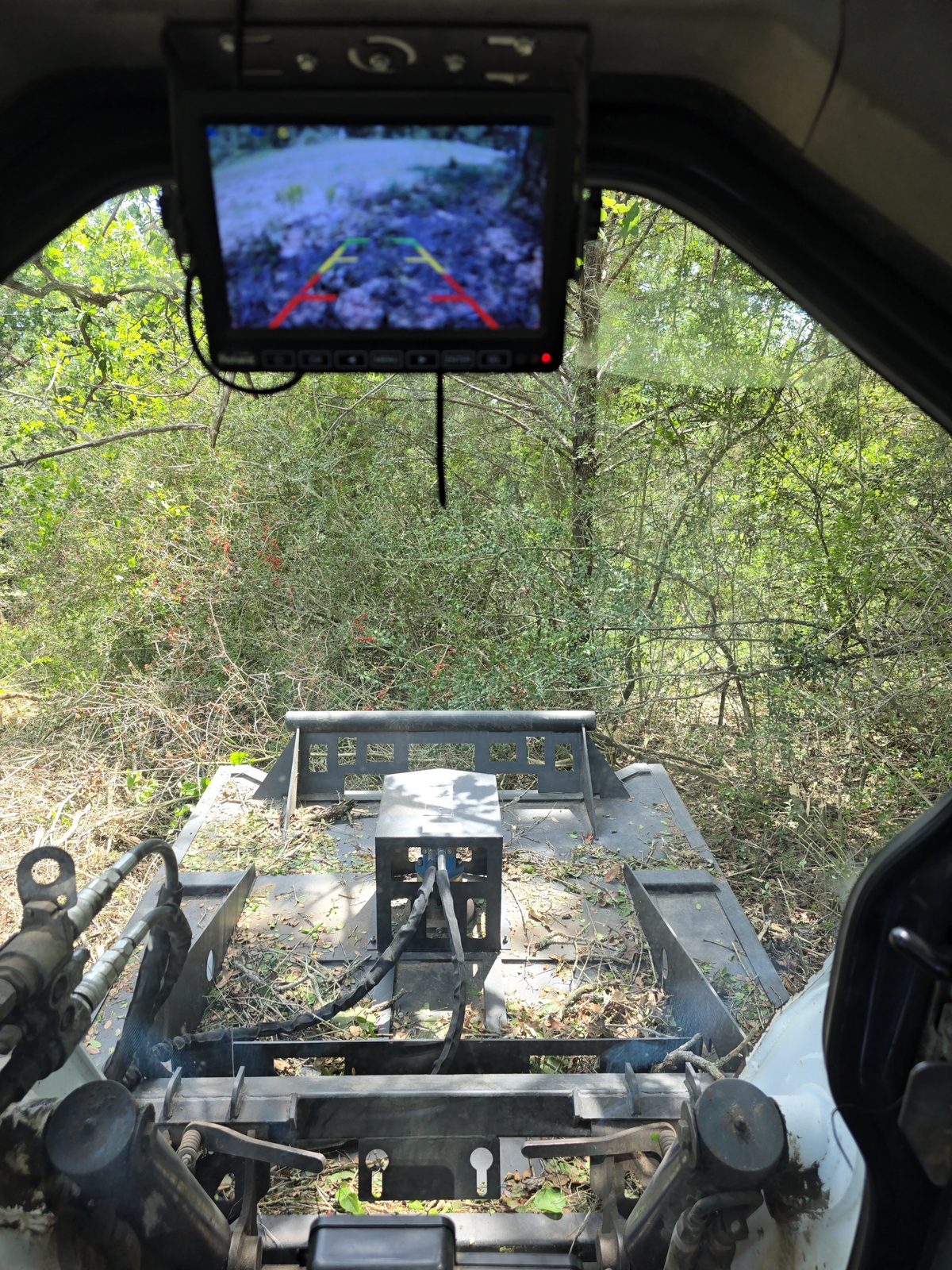 Inside the cab, forestry mulching